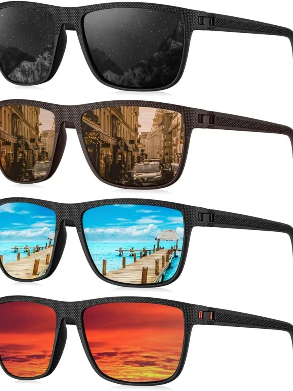 Men's Polarized Sunglasses - Classic UV Protection for Driving, Fishing & Golf